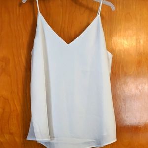 White Express V-Neck Tank